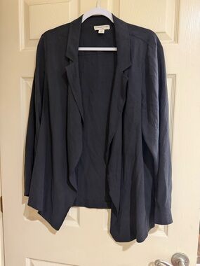 Coldwater Creek Black Open-Front Waterfall Blazer